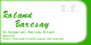 roland barcsay business card